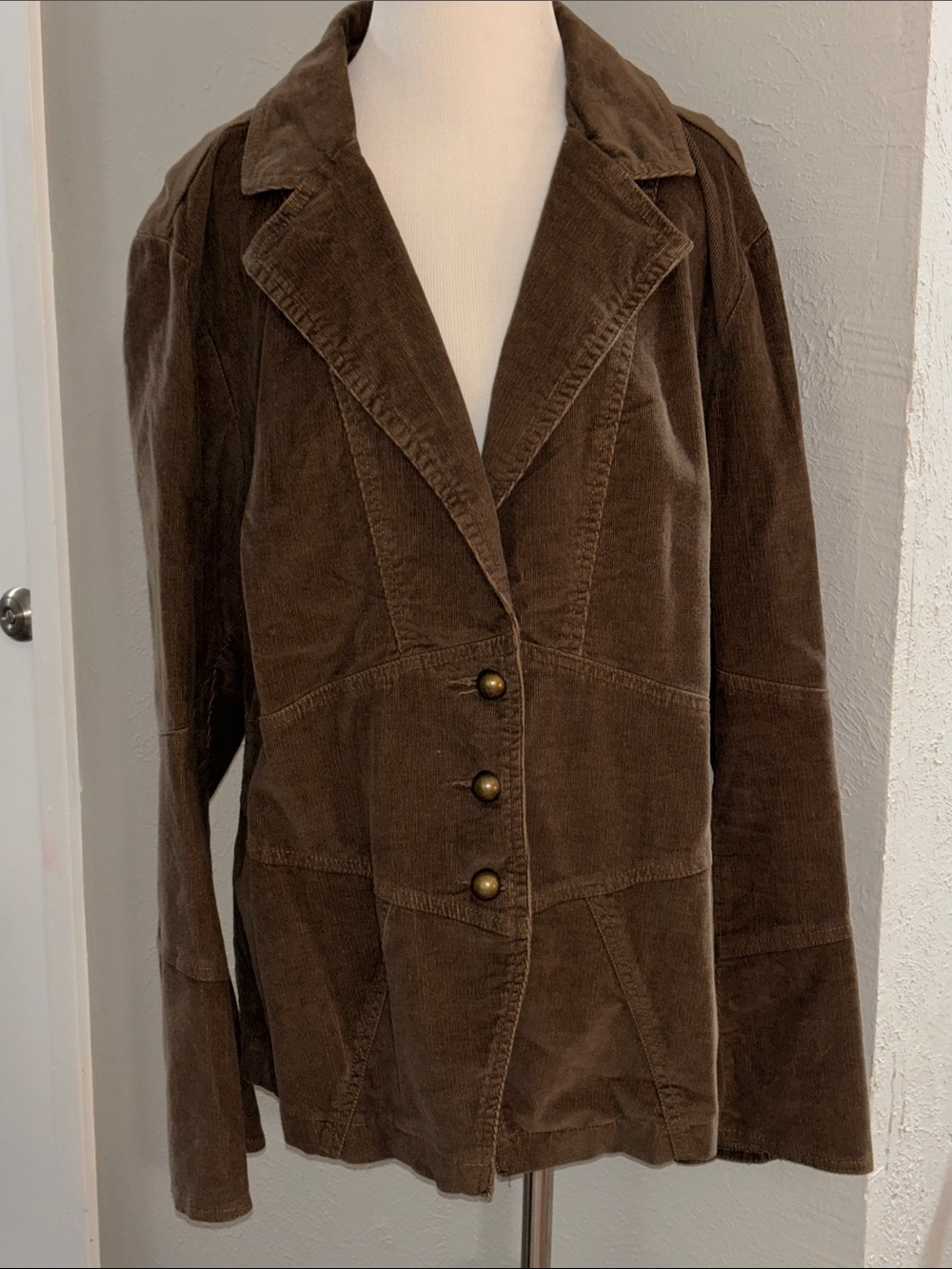Faded Glory Brown Corduroy Button-Front Jacket